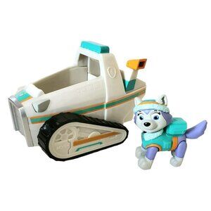 Paw Patrol EVEREST & Snow Plow Snowmobile Rescue Movable Claw Vehicle Dog Figure